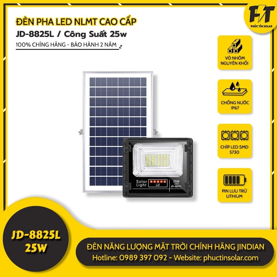 Đèn led năng lượng mặt trời 25w JD-8825L